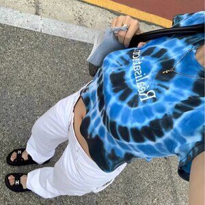 Realisation Par Blue Tie-Dye Short Sleeve Tee